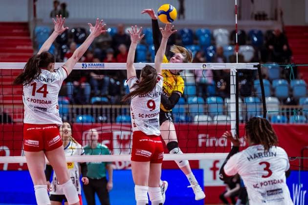 VBL Volleyball-Bundesliga; SC Potsdam - VfB Suhl LOTTO Thüringen; 09.03.2024 VBL Volleyball-Bundesliga; SC Potsdam - VfB Suhl LOTTO Thüringen; 09.03.2024 Copyright: xBEAUTIFULxSPORTS NicolxMarschallx