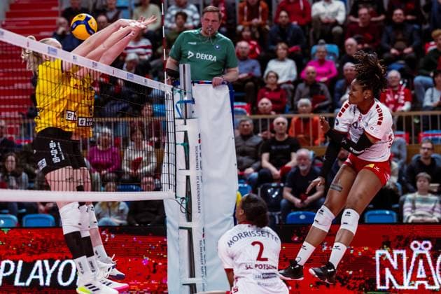 Sport Bilder des Tages VBL Volleyball-Bundesliga; SC Potsdam - VfB Suhl LOTTO Thüringen; 09.03.2024 VBL Volleyball-Bundesliga; SC Potsdam - VfB Suhl LOTTO Thüringen; 09.03.2024 Copyright: xBEAUTIFULxSPORTS NicolxMarschallx