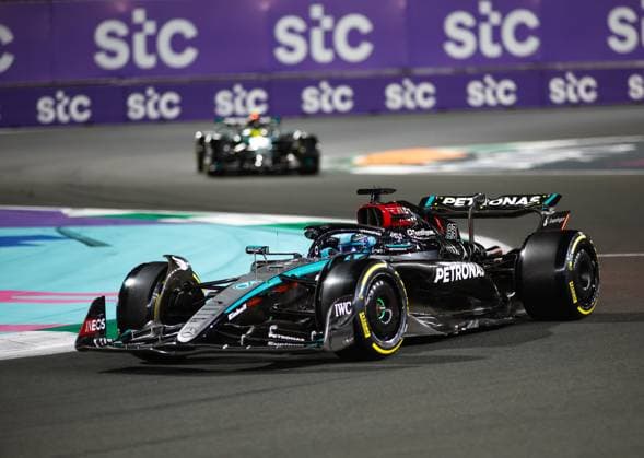 63 George Russell (GBR, Mercedes-AMG Petronas F1 Team), F1 Grand Prix of Saudi Arabia at Jeddah Corniche Circuit on March 9, 2024 in Jeddah, Saudi Arabia. (Photo by HOCH ZWEI) Jeddah Saudi Arabia