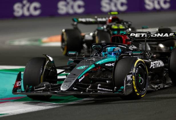 63 George Russell (GBR, Mercedes-AMG Petronas F1 Team), F1 Grand Prix of Saudi Arabia at Jeddah Corniche Circuit on March 9, 2024 in Jeddah, Saudi Arabia. (Photo by HOCH ZWEI) Jeddah Saudi Arabia