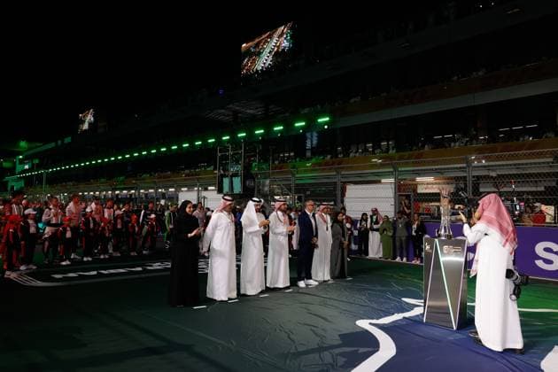 Mohammed Ben Sulayem (UAE, FIA President), Stefano Domenicali (ITA, President & CEO of Formula 1 Group), F1 Grand Prix of Saudi Arabia at Jeddah Corniche Circuit on March 9, 2024 in Jeddah, Saudi Arabia. (Photo by HOCH ZWEI) Jeddah Saudi Arabia