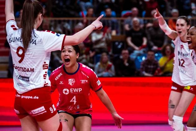 VBL Volleyball-Bundesliga; SC Potsdam - VfB Suhl LOTTO Thüringen; 09.03.2024 VBL Volleyball-Bundesliga; SC Potsdam - VfB Suhl LOTTO Thüringen; 09.03.2024 Copyright: xBEAUTIFULxSPORTS NicolxMarschallx
