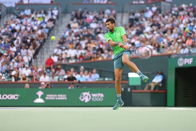 Novak Djokovic (Ser) TENNIS : Indian Wells 2024 - 09 03 2024 AntoineCouvercelle Panoramic 