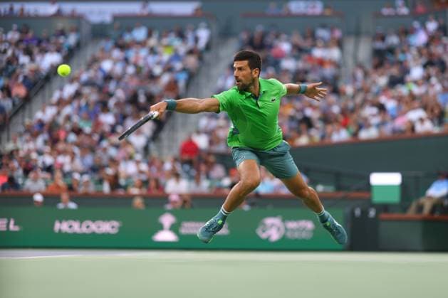 Novak Djokovic (Ser) TENNIS : Indian Wells 2024 - 09 03 2024 AntoineCouvercelle Panoramic 