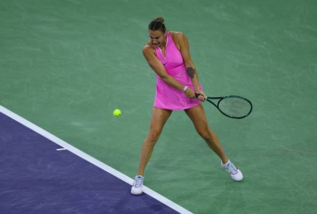 Aryna Sabalenka of Belarus in action BNP Paribas Open, Tennis, Day 4, Indian Wells Tennis Garden, California, USA - 09 Mar 2024  Copyright: xEllaxLing Shutterstockx 14381609eb