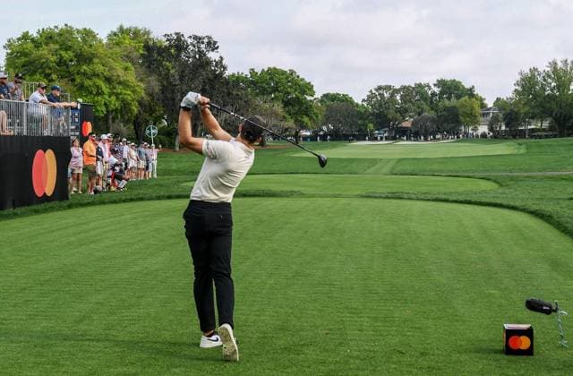 March 9, 2024, Orlando, Florida, United States: Patrick Rodgers of the United States hits his tee shot on the first hole during the third round of the Arnold Palmer Invitational presented by Mastercard at Arnold Palmer Bay Hill Golf Course in Orlando, Florida. Orlando United States - ZUMAs197 20240309_aaa_s197_491 Copyright: xPaulxHennessyx
