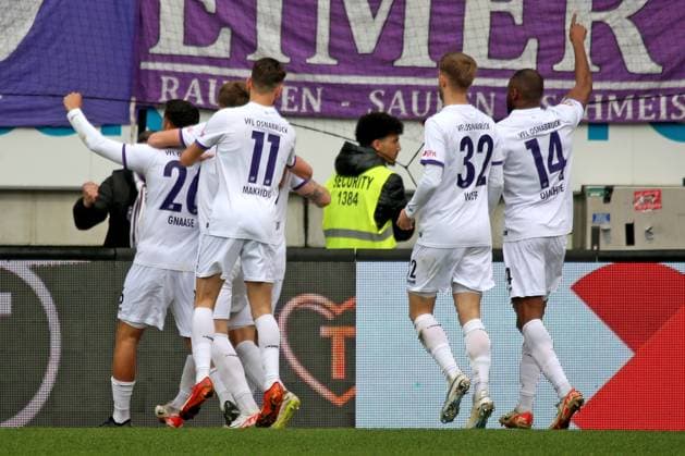 10.03.2024, xmohx, Fussball 2.Bundesliga, 1.FC Kaiserslautern - VfL Osnabrück emspor, v.l. Torjubel nach dem Tor zum celebrating the goal celebrate 0:1 durch Erik Engelhardt (VfL Osnabrueck Osnabrück) (DFL DFB REGULATIONS PROHIBIT ANY USE OF PHOTOGRAPHS as IMAGE SEQUENCES and or QUASI-VIDEO) Kaiserslautern