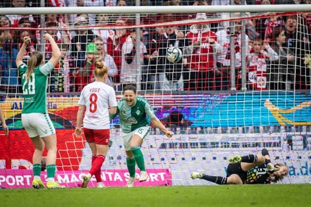 GOOGLE PIXEL Frauen Bundesliga: 1. FC Köln - SV Werder Bremen; 10.03.2024 Tor zum 1:1 durch Jasmin Sehan (SV Werder Bremen, 15); GOOGLE PIXEL Frauen Bundesliga: 1. FC Köln - SV Werder Bremen; 10.03.2024, 15. Spieltag, am 10.03.2024 im RheinEnergie-Stadion in Köln. DFL REGULATIONS PROHIBIT ANY USE OF PHOTOGRAPHS AS IMAGE SEQUENCES AND OR QUASI-VIDEO. Copyright: xBEAUTIFULxSPORTS LeahxKohringx