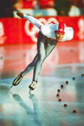 1992 Winter Olympics Speed skating, Eisschnelllauf Kevin Scott (CAN) competing in the Men s 1000m at the 1992 Olympic Winter games, Winterspiele,Spiele, Summer games Albertville L anneau de vitesse France Copyright: xDuomo PCNx OL92N1 SP0013