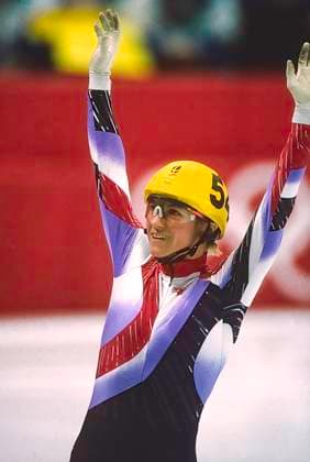 1992 Winter Olympics Short Track Speed skating, Eisschnelllauf Cathy Turner (USA) wins the gold medal in the Women s 500m in Short Track Speeed Skating at the 1992 Olympic Winter games, Winterspiele,Spiele, Summer games Albertville La halle de glace Olympique France Copyright: xDuomo PCNx OL92N1 SP0017