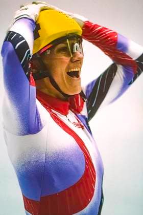 1992 Winter Olympics Short Track Speed skating, Eisschnelllauf Cathy Turner (USA) wins the gold medal in the Women s 500m in Short Track Speeed Skating at the 1992 Olympic Winter games, Winterspiele,Spiele, Summer games Albertville La halle de glace Olympique France Copyright: xDuomo PCNx OL92N1 SP0021