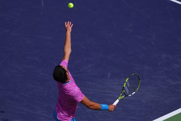Carlos Alcaraz of Spain in action BNP Paribas Open, Tennis, Day 5, Indian Wells Tennis Garden, California, USA - 10 Mar 2024  Copyright: xEllaxLing Shutterstockx 14381610ci