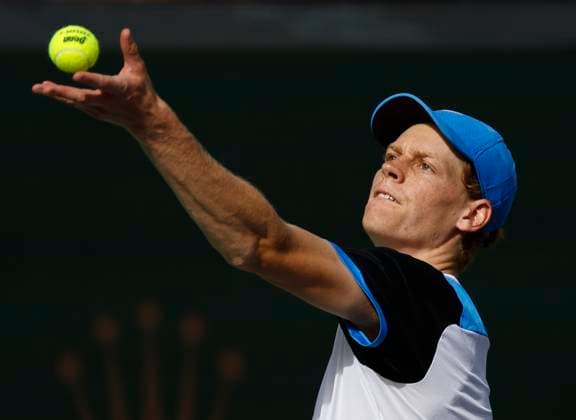 March 10, 2024 Jannik Sinner of Italy serves against Jan-Lennard Struff of Germany during the BNP Paribas Open in Indian Wells, CA. CSM Indian Wells United States of America - ZUMAc04_ 20240310_zma_c04_247 Copyright: xCharlesxBausx