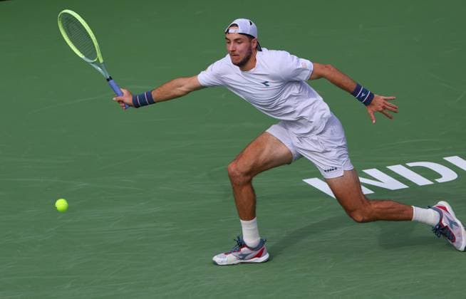 Jan-Lennard Struff of Germany in action BNP Paribas Open, Tennis, Day 5, Indian Wells Tennis Garden, California, USA - 10 Mar 2024  Copyright: xEllaxLing Shutterstockx 14381610dk