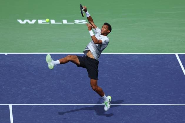 Felix Auger Aliassime (Can) TENNIS : Indian Wells 2024 - 10 03 2024 AntoineCouvercelle Panoramic 