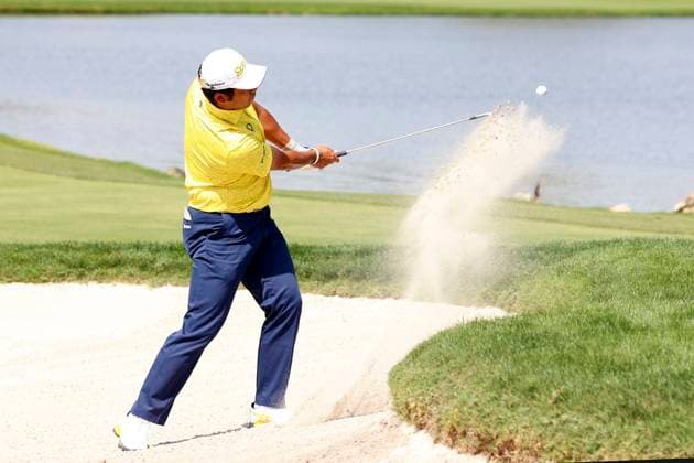 ORLANDO, FL - MARCH 10: PGA, Golf Herren golfer Hideki Matsuyama hits a sand shot on the 6th hole during the Arnold Palmer Invitational presented by MasterCard at the Arnold Palmer s Bay Hill Club & Lodge on March 10, 2024, in Orlando, Florida. (Photo by Brian Spurlock Icon Sportswire) GOLF: MAR 10 PGA Arnold Palmer Invitational presented by Mastercard EDITORIAL USE ONLY Icon240310152