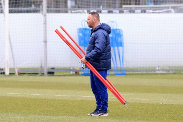 DEU, DFL, 2. FBL Hertha BSC, Training, 11.03.2024, Sportforum, Berlin, DEU, DFL, 2. FBL Hertha BSC, Training, im Bild Cheftrainer Pal Dardai (Hertha BSC Berlin) DFL - regulations prohibit any use of Photographs as image sequences and or quasi-video Foto: Juergen Engler nordphoto GmbH