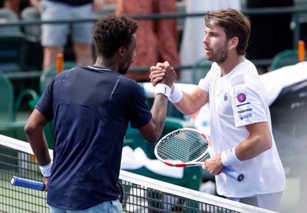 March 11, 2024 Gael Monfils of France shakes hands after defeating Cameron Norrie of Great Britain during the BNP Paribas Open in Indian Wells, CA. CSM Indian Wells United States of America - ZUMAc04_ 20240311_zma_c04_113 Copyright: xCharlesxBausx
