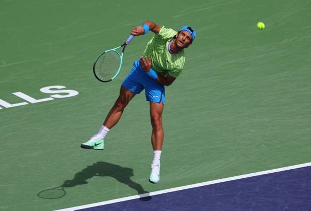 Lorenzo Musetti of Italy in action BNP Paribas Open, Tennis, Day 6, Indian Wells Tennis Garden, California, USA - 11 Mar 2024  Copyright: xEllaxLing Shutterstockx 14381616cc