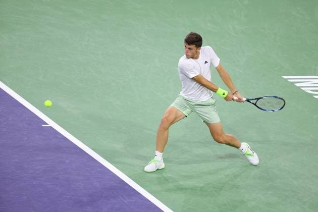 Luca Nardi (Ita) defeated Novak Djokovic (Ser) TENNIS : Indian Wells 2024 - 11 03 2024 AntoineCouvercelle Panoramic 
