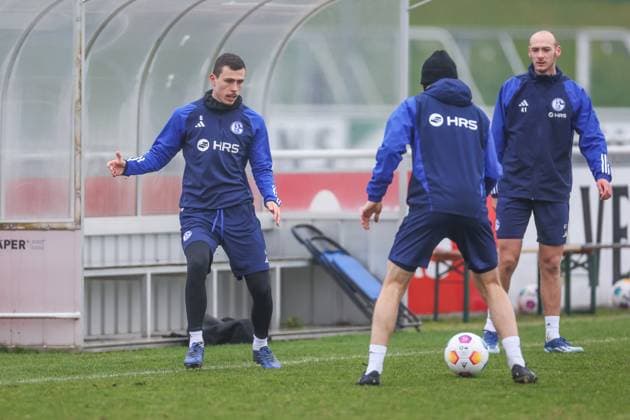 12.03.2024, Fussball, Saison 2023 2024, 2. Bundesliga, Training FC Schalke 04, Ron Schallenberg (FC Schalke 04) Gelsenkirchen Veltins Arena NRW Deutschland xRHR-FOTO TRx