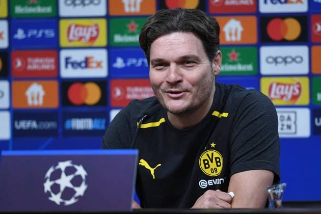 Sport Bilder des Tages Fußball Champions League Achtelfinale Pressekonferenz Borussia Dortmund am 12.03.2024 im Signal Iduna Park in Dortmund Edin Terzic ( Trainer Cheftrainer Dortmund )