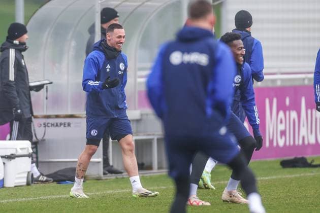 12.03.2024, Fussball, Saison 2023 2024, 2. Bundesliga, Training FC Schalke 04, Darko Churlinov (FC Schalke 04) Gelsenkirchen Veltins Arena NRW Deutschland xRHR-FOTO TRx
