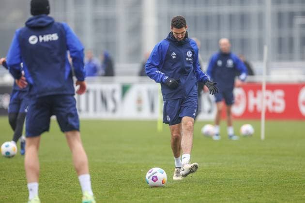 12.03.2024, Fussball, Saison 2023 2024, 2. Bundesliga, Training FC Schalke 04, Marcin Kaminski (FC Schalke 04) Gelsenkirchen Veltins Arena NRW Deutschland xRHR-FOTO TRx