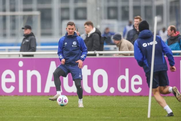 12.03.2024, Fussball, Saison 2023 2024, 2. Bundesliga, Training FC Schalke 04, Paul Seguin (FC Schalke 04) Gelsenkirchen Veltins Arena NRW Deutschland xRHR-FOTO TRx
