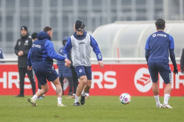 12.03.2024, Fussball, Saison 2023 2024, 2. Bundesliga, Training FC Schalke 04, Cedric Brunner (FC Schalke 04) Gelsenkirchen Veltins Arena NRW Deutschland xRHR-FOTO TRx