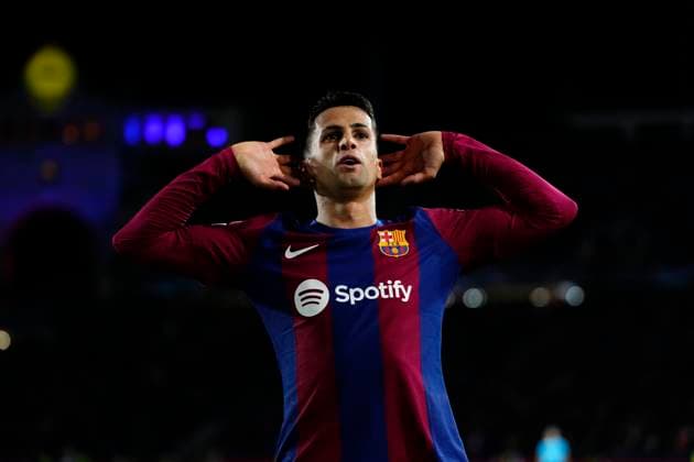 Sport Themen der Woche KW11 Sport Bilder des Tages FC Barcelona, Barca v SSC Napoli: Round of 16 Second Leg - UEFA Champions League 2023 24 Joao Cancelo right-back of Barcelona and Portugal celebrates after scoring his sides first goal during the UEFA Champions League 2023 24 round of 16 second leg match between FC Barcelona and SSC Napoli at Estadi Olimpic Lluis Companys on March 12, 2024 in Barcelona, Spain. Barcelona Spain  Copyright: xJosexBretonx originalFilename:breton-fcbarcel240312_np6pC.jpg