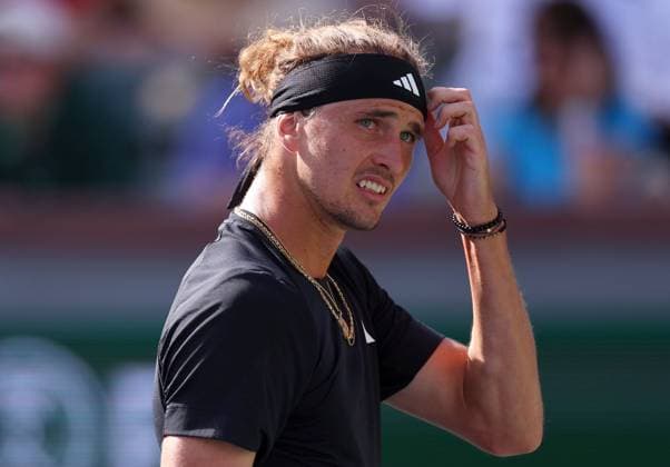 Alexander Zverev of Germany frustrated BNP Paribas Open, Tennis, Day 7, Indian Wells Tennis Garden, California, USA - 12 Mar 2024  Copyright: xEllaxLing Shutterstockx 14386170ah