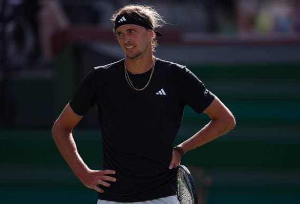 Alexander Zverev of Germany frustrated BNP Paribas Open, Tennis, Day 7, Indian Wells Tennis Garden, California, USA - 12 Mar 2024  Copyright: xEllaxLing Shutterstockx 14386170v