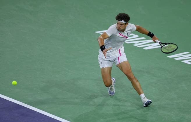 Ben Shelton of USA in action BNP Paribas Open, Tennis, Day 7, Indian Wells Tennis Garden, California, USA - 12 Mar 2024  Copyright: xEllaxLing Shutterstockx 14386170ce