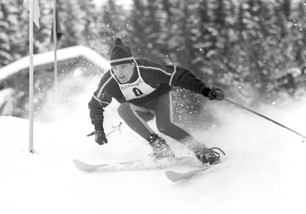 Hahnenkammrennen in Kitzbühel 24.01.1965. Slalom Herren Jean Claude Killy (FRA). *** Hahnenkamm race in Kitzbühel 24 01 1965 Mens slalom Jean Claude Killy FRA HM