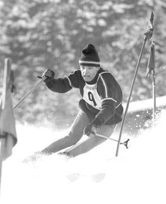 Hahnenkammrennen in Kitzbühel 24.01.1965 Slalom Herren Jean Claude Killy Frankreich. *** Hahnenkamm race in Kitzbühel 24 01 1965 Mens slalom Jean Claude Killy France HM