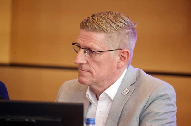 13.03.24 PK UEFA EURO, EM, Europameisterschaft,Fussball 2024 Stuttgart Deutschland, Stuttgart, 13.03.2024, Fussball, Pressekonferenz UEFA Euro 2024: Thomas Pollack (Geschäftsführer UEFA Euro in Stuttgart).