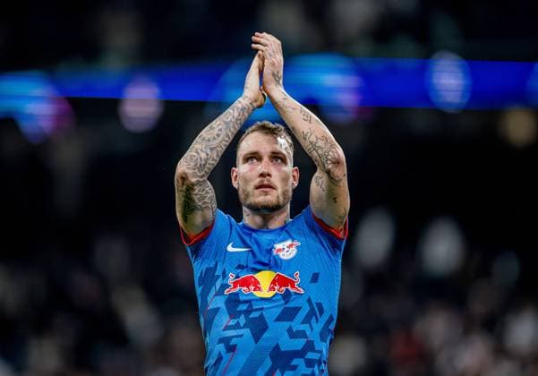 Leipzigs David Raum. Fussball UEFA Champions League, Achtelfinale Rueckspiel: Real Madrid - RB Leipzig 1:1. 6. Maerz 2024: Madrid, Estadio Santiago Bernabeu. Real Madrid - RB Leipzig 1:1