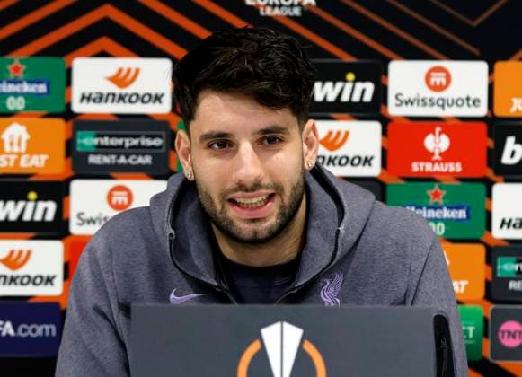 13th March 2024, Anfield, Liverpool, England; Liverpool press conference, PK, Pressekonferenz and training ahead of the UEFA Europa League match against Sparta Prague in Liverpool, England. Dominik Szoboszlai of Liverpool speaking to the media during today s press conference at Anfield ahead of tomorrow s Europa League Group of 16 match against Sparta Prague  ActionPlus12617475 AlanxMartin