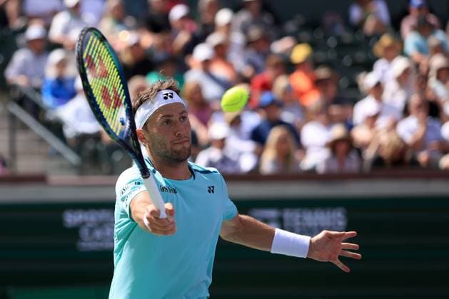 Casper Ruud of Norway in action BNP Paribas Open, Tennis, Day 8, Indian Wells Tennis Garden, California, USA - 13 Mar 2024  Copyright: xEllaxLing Shutterstockx 14386171s