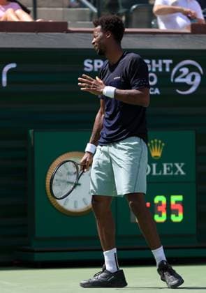 Gael Monfils of France in action BNP Paribas Open, Tennis, Day 8, Indian Wells Tennis Garden, California, USA - 13 Mar 2024  Copyright: xEllaxLing Shutterstockx 14386171u