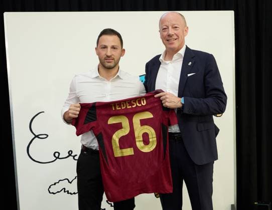 PC Tedesco Domenico head coach of Belgium LOUVAIN-LA-NEUVE, BELGIUM - MARCH 14 : Tedesco Domenico head coach of Belgium during a press conference, PK, Pressekonferenz about new red devils shirts on March 14, 2024 in Louvain-La-Neuve, Belgium, 14 03 2024 Louvain-La-Neuve Belgium  Copyright: xVincentxDuternex