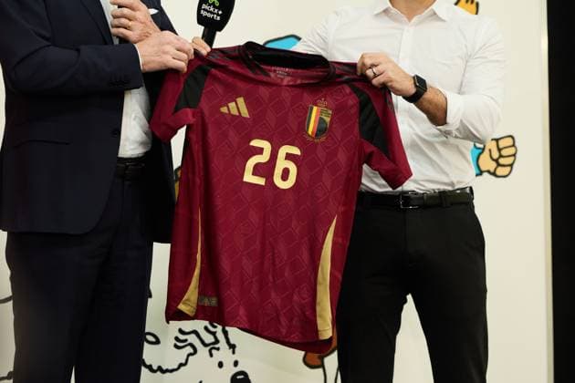 PC Tedesco Domenico head coach of Belgium LOUVAIN-LA-NEUVE, BELGIUM - MARCH 14 : Tedesco Domenico head coach of Belgium during a press conference, PK, Pressekonferenz about new red devils shirts on March 14, 2024 in Louvain-La-Neuve, Belgium, 14 03 2024 Louvain-La-Neuve Belgium  Copyright: xVincentxDuternex
