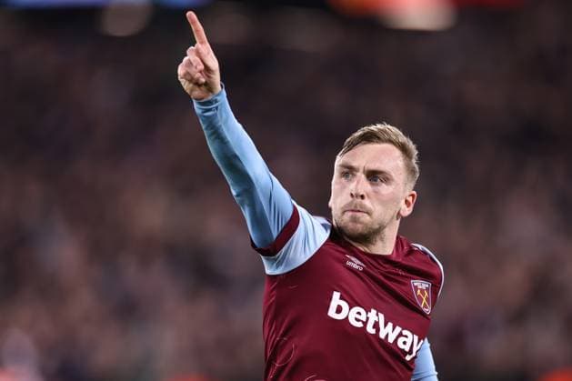 West Ham United v SC Freiburg 14 March 2024, London - UEFA Europa League, Round of Sixteen, Second Leg - West Ham United v SC Freiburg - Jarrod Bowen of West Ham celebrates their second goal - Photo: Jacques Feeney Offside. London UK Copyright: xJacquesxFeeneyx xOffsidexOffside