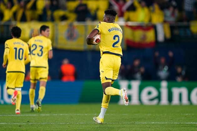 ESP: Villarreal CF and Olympique Marseille. UEFA Champions League match. Round of 16. Yerson Mosquera of Villarreal CF celebrates goal during the UEFA Europa League match, Round of 16, second leg, between Villarreal CF and Olympique Marseille played at La Ceramica Stadium on March 14, 2024 in Villarreal, Spain. kpng Copyright: xSergioxRuizx xPRESSINPHOTOx PS_240314_648