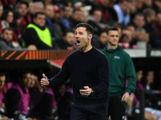 14.03.2024, Leverkusen, Germany, BayARENA, Bayer Leverkusen vs Qarabag FK - UEFA Europa League 2023 2024 - Round of 16 second leg, Trainer Xabier Xabi Alonso (Bayer 04 Leverkusen) gestikuliert, gestik (Foto Ralf Treese) Leverkusen BayARENA North Rhine-Westphalia Germany