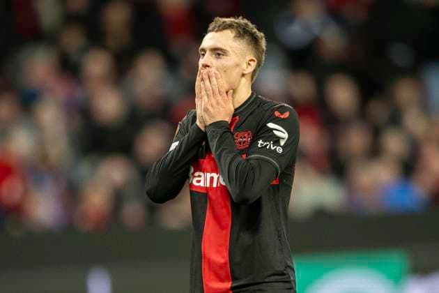 Florian Wirtz (Bayer 04 Leverkusen, 10) schlaegt fassunglos die Haende vor das Gesicht, da er eine Riesenchance liegen gelassen hat. Fussball: UEFA Europa League, Saison 2023 2024, Achtelfinale, Rueckspiel, Bayer 04 Leverkusen - Qarabag FK am 14.03.2024 in der BayArena in Leverkusen. Foto: Kirchner-Media TH Copyright: xKirchner-Media THx