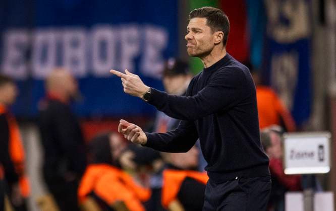 Sport Bilder des Tages Leverkusen, Germany. 14th Mar 2024. Trainer Xabi Alonso (Leverkusen) Bayer Leverkusen - Qarabag Agdam 14.03.2024