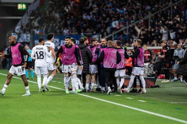 GER, UEFA Europa League Bayer 04 Leverkusen vs QarabaÄü AÄüdam Qarabag Agdam 14.03.2024, BayArena, Leverkusen, GER, UEFA Europa League Bayer 04 Leverkusen vs QarabaÄü AÄüdam Qarabag Agdam Im Bild: Torjubel Jubel ueber das Tor zum 0:1 durch Abdellah Zoubir (QarabaÄü AÄüdam Qarabag Agdam, 10)