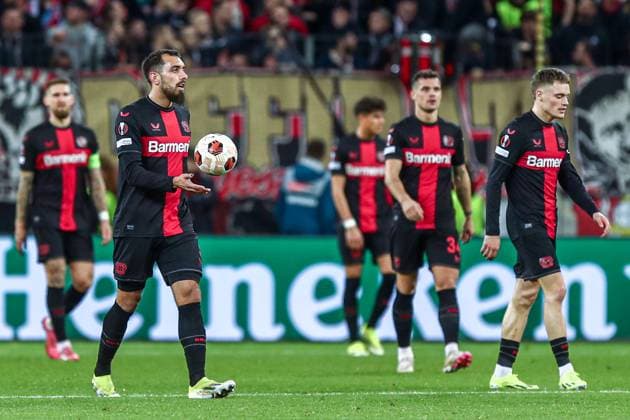 Borja Iglesias (Bayer 04 Leverkusen, 09) unzufrieden, enttäuscht enttaeuscht, GER, Bayer 04 Leverkusen vs. Qarabag Agdam, UEFA Europa League 2023 24, Achtelfinal-Rückspiel, 14.03.2024, GER, Bayer 04 Leverkusen vs. Qarabag Agdam, UEFA Europa League 2023 24, Achtelfinal-Rückspiel, 14.03.2024, Foto: Eibner-Pressefoto Gabriel Boia Leverkusen Copyright: xGabrielxBoiax EP_EER